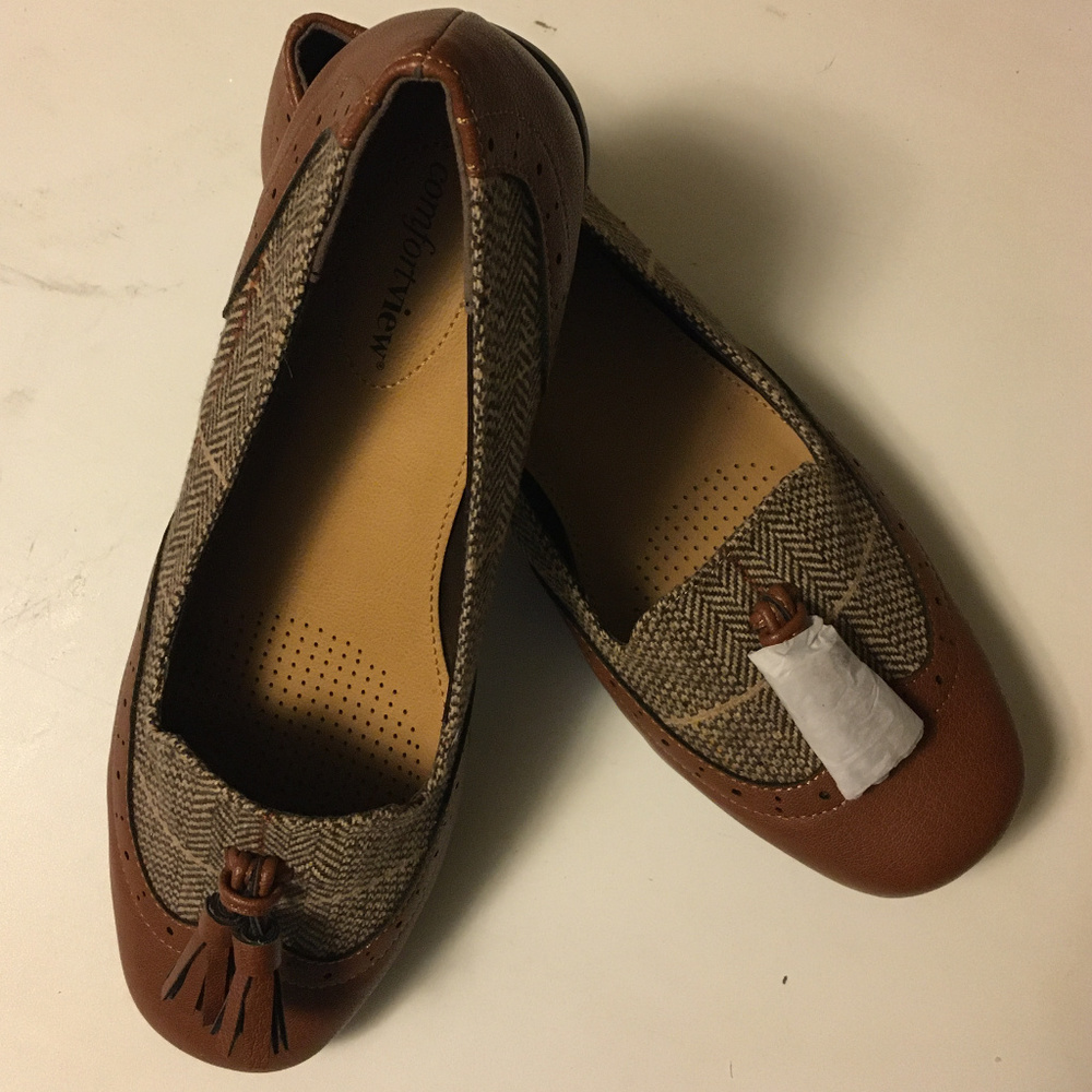NEW~Leather and Tweed Tassel Loafers**REDUCED**